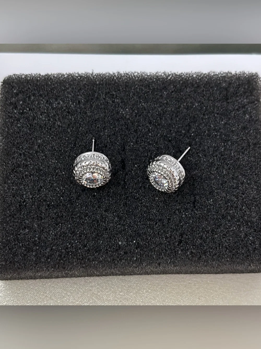 10mm CZ Stud Earrings for Men Women Streetwear Hip Hop Punk Unisex Earrings